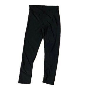 Kids Ribbed Active Leggings-Black